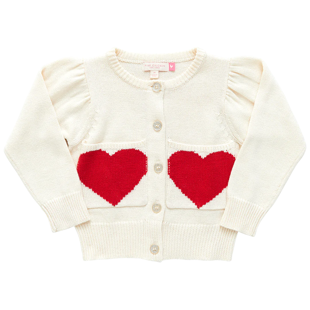 Pink Chicken Heart Pocket Sweater