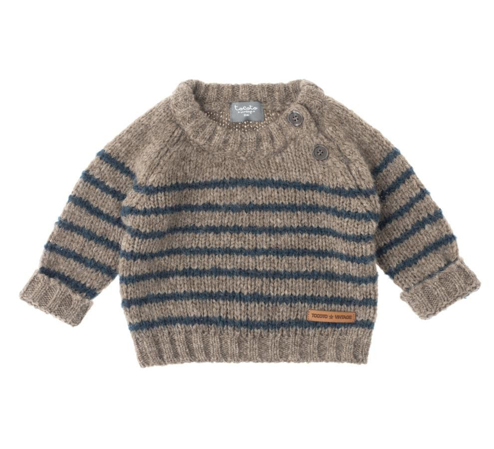 Tocoto Vintage Striped Jacquard Sweater
