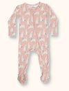 Pink Bunny Zipper Footie