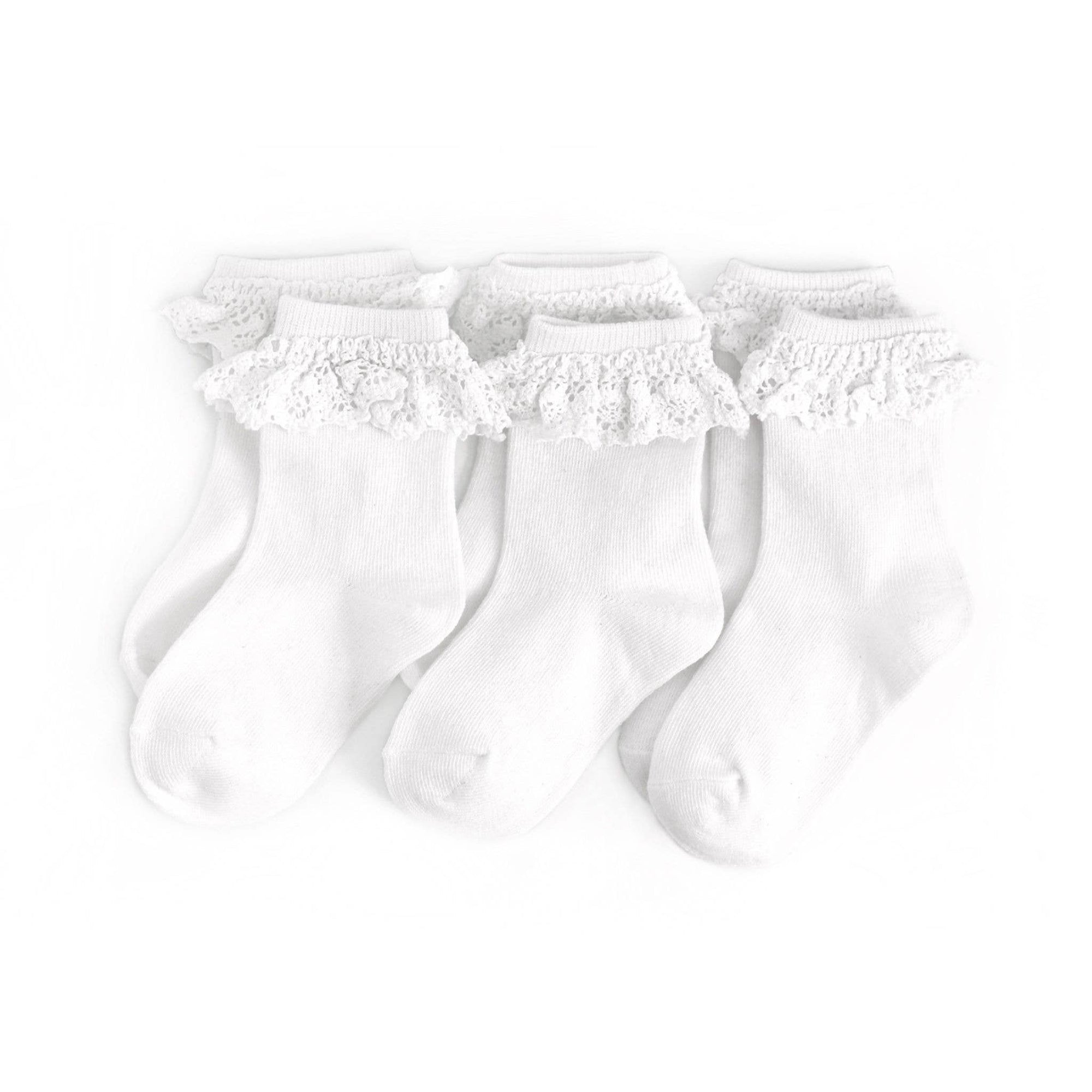 Little Stocking Co. White Lace Midi 3-Pack
