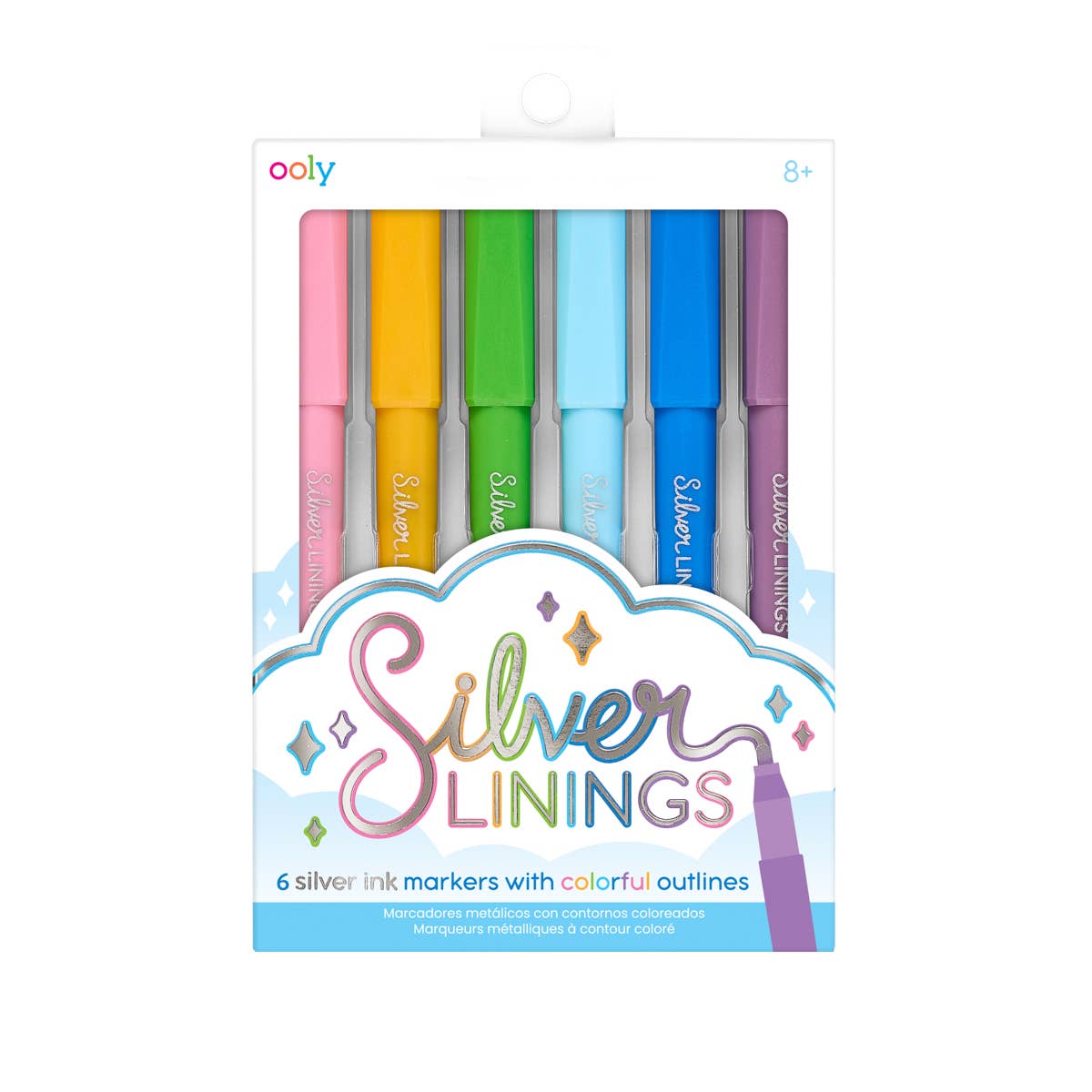 Ooly Silver Linings Outline Markers | Set of 6