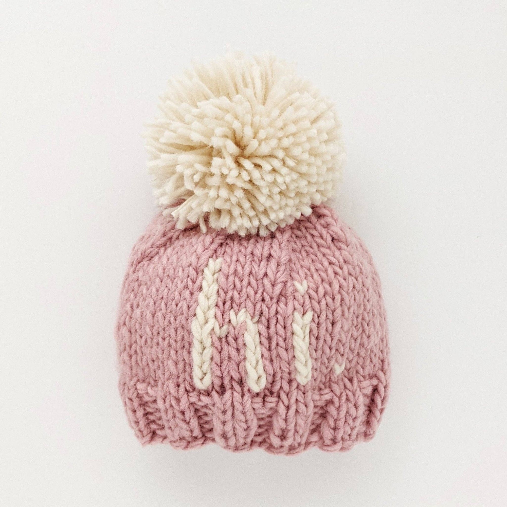 hi. Hand Knit Beanie Hat | Rosy Pink