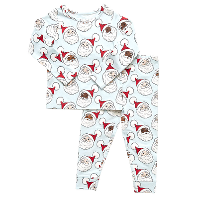 Pink Chicken Organic Santa Pajamas | Blue