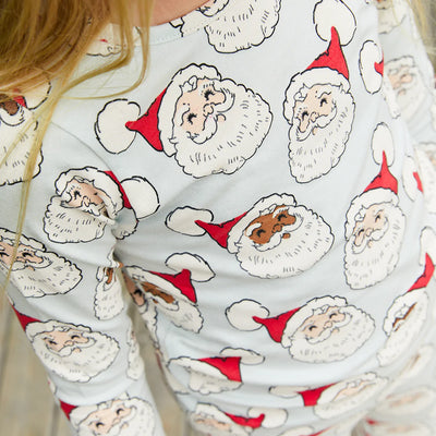 Pink Chicken Organic Santa Pajamas | Blue
