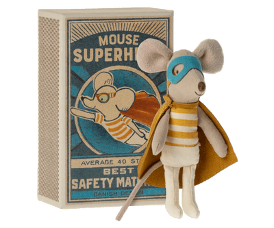 Maileg Superhero Little Brother Mouse in Box