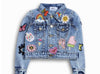Lola and the Boys All About the Patch Crop Denim Jacket