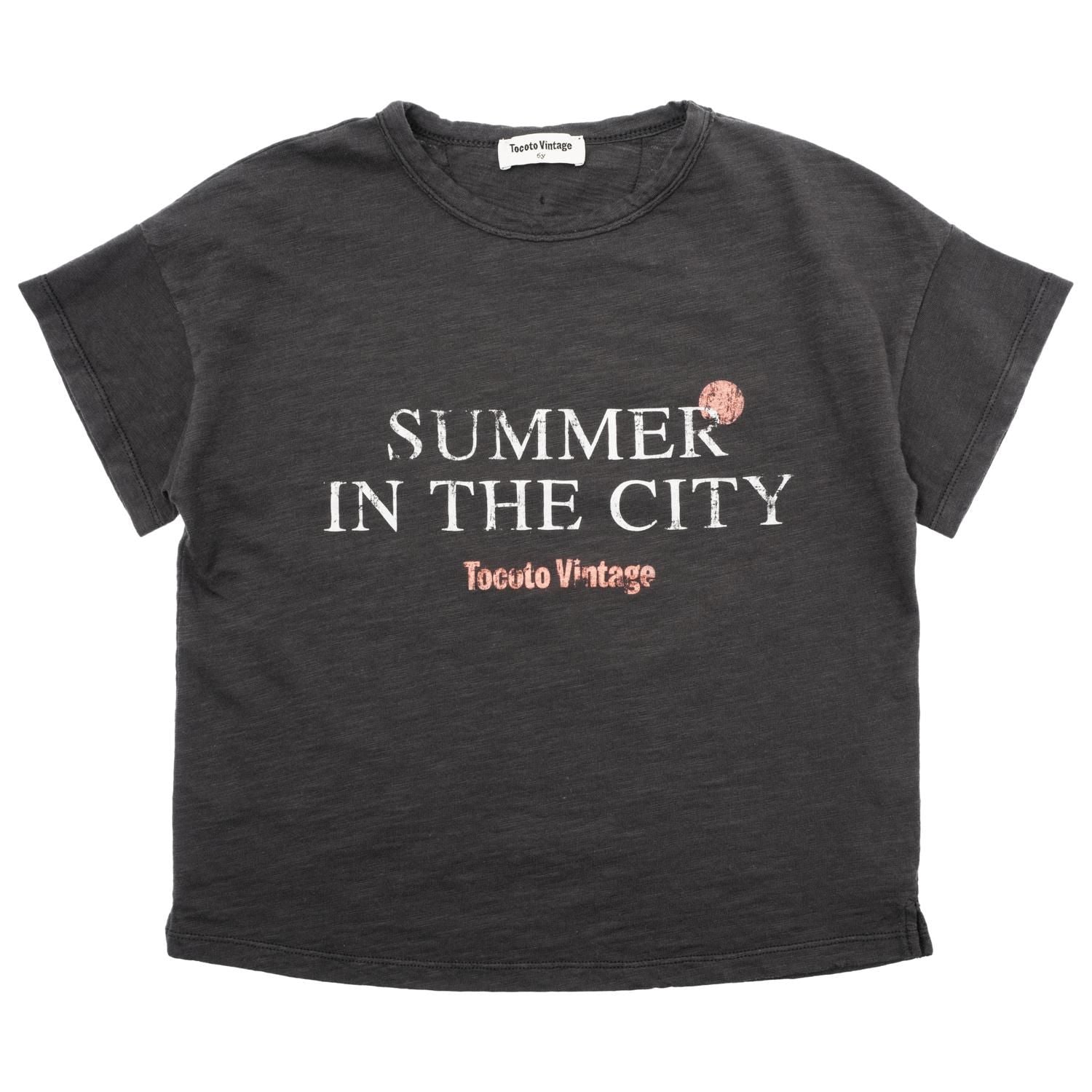 Tocoto Vintage"Summer in the City" T-Shirt | Faded Black