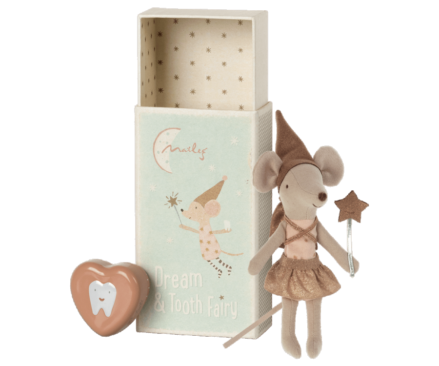 Rose Tooth Fairy Mouse in Matchbox