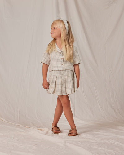 Rylee + Cru Cropped Pleated Skirt | Laurel Plaid